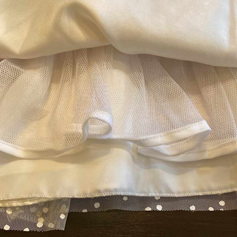 Jona Michelle Gold and Ivory Formal Kids Dress. Button & tie. Sz 5. Polka dot. - Picture 10 of 16